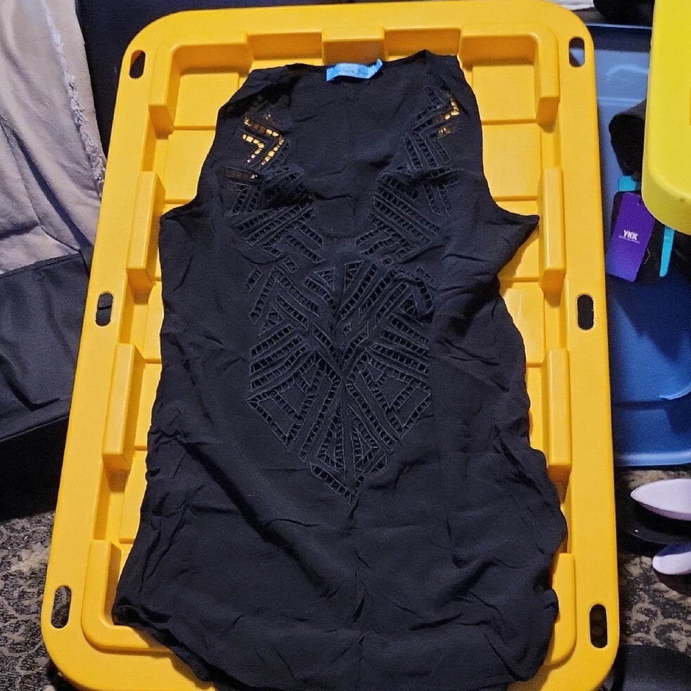 Solitaire Black Dress with Gold Accents